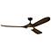 Kichler 70 Inch Mylo Ceiling Fan Satin Black with Aged Walnut Wood Blades