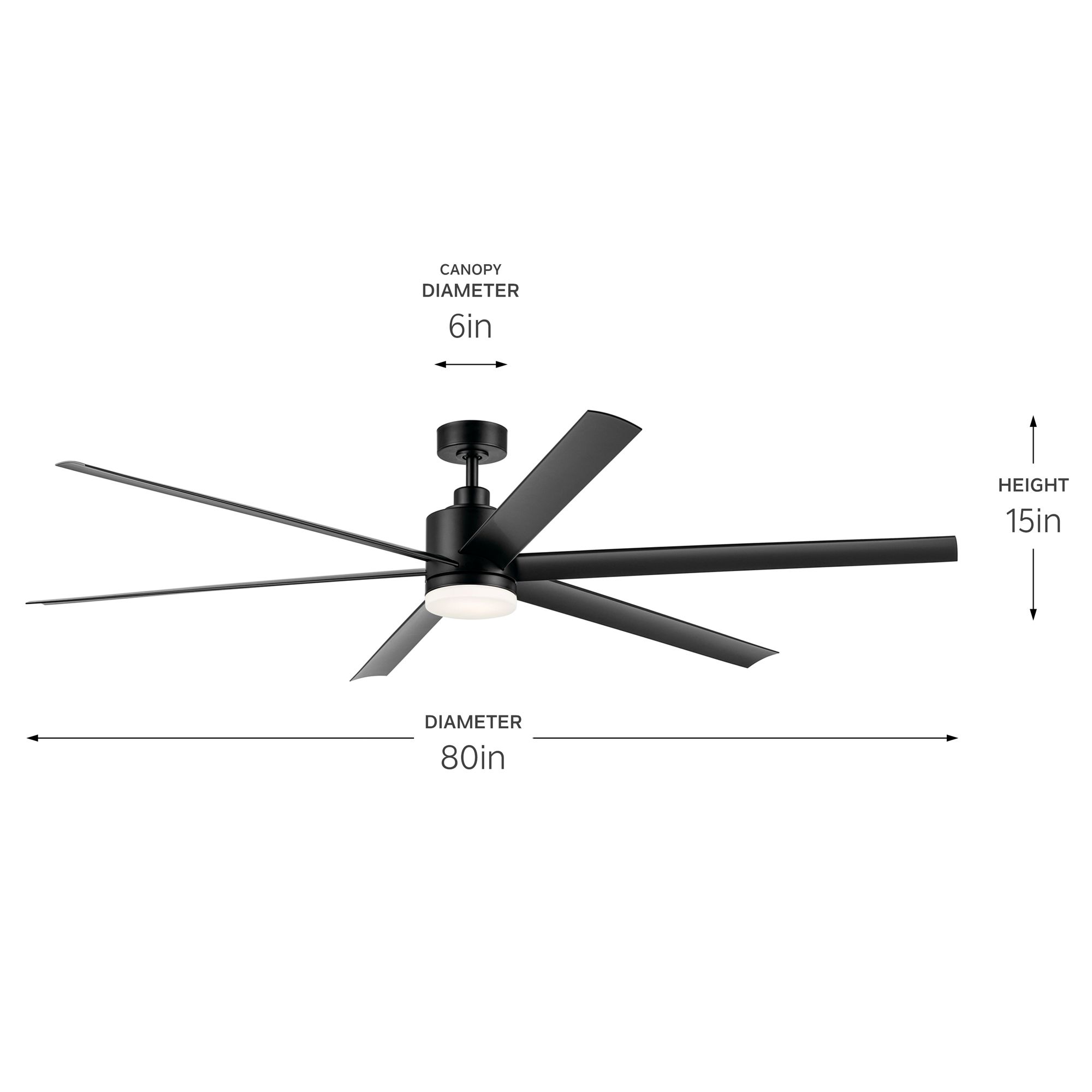 Image 4 Kichler 80 Inch Loa Ceiling Fan SatBlack with Black Blades more views