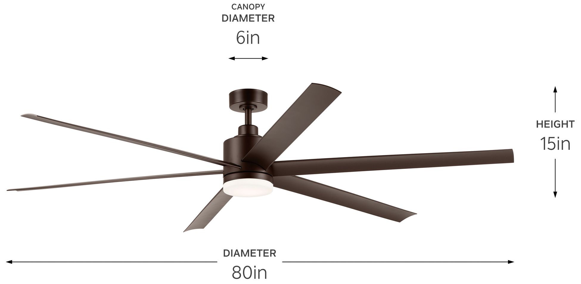 Image 4 Kichler 80 Inch Loa Ceiling Fan Satin Natural Bronze Body and Blades more views