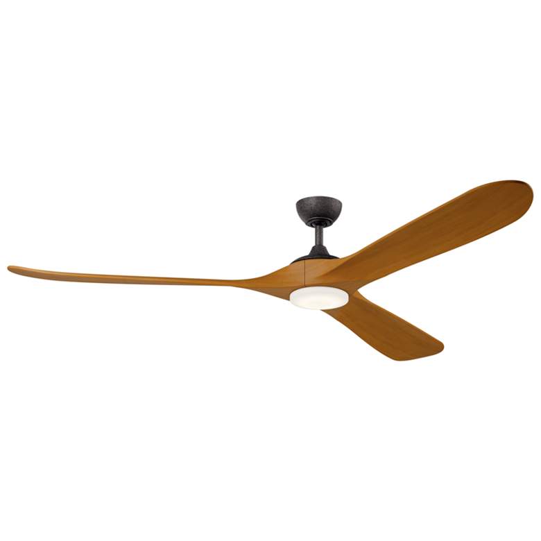 Image 1 Kichler 80 Inch Mylo Ceiling Fan Anvil Iron with Honey Maple Wood Blades