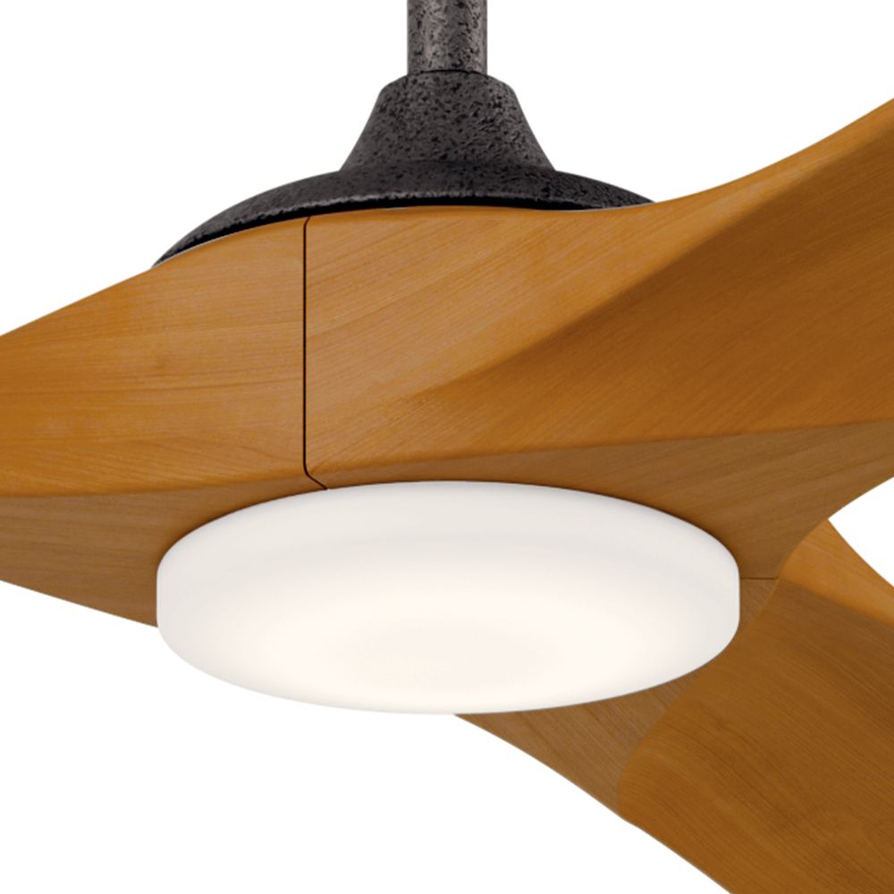 Image 3 Kichler 80 Inch Mylo Ceiling Fan Anvil Iron with Honey Maple Wood Blades more views