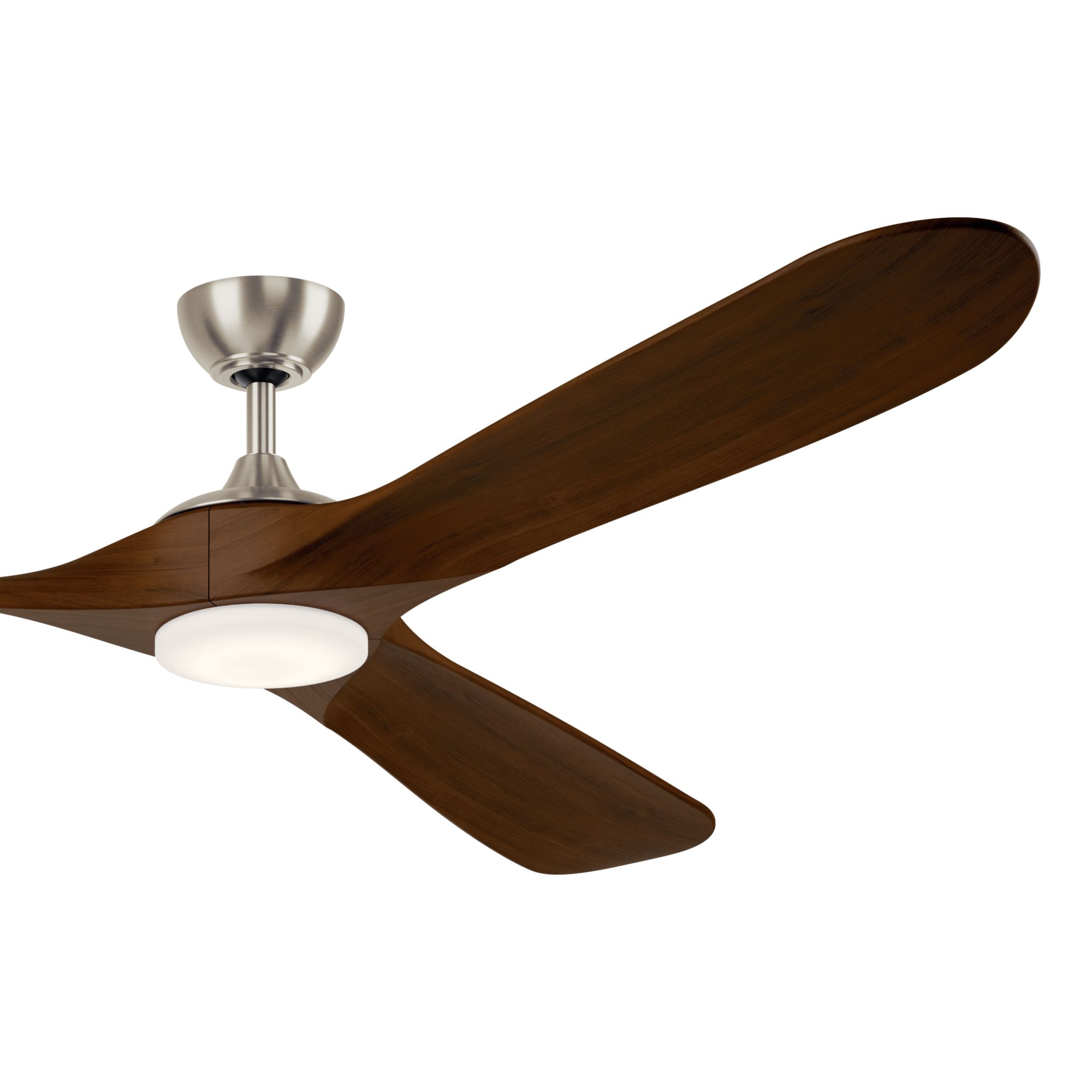 Image 2 Kichler 80 Inch Mylo Ceiling Fan Brushed Nickel Aged Walnut Wood Blades more views