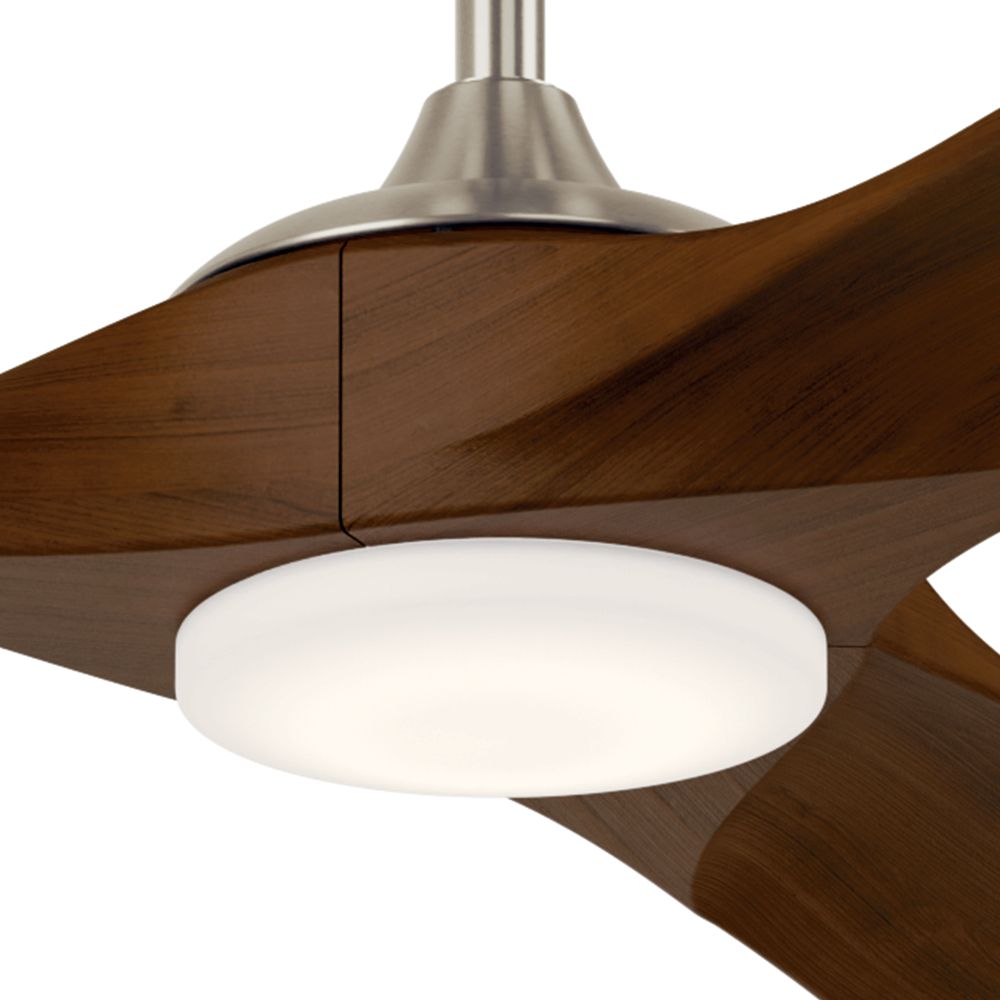 Image 3 Kichler 80 Inch Mylo Ceiling Fan Brushed Nickel Aged Walnut Wood Blades more views