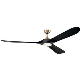 Image1 of Kichler 80 Inch Mylo Ceiling Fan Champagne Bronze Jet Black Wood Blades