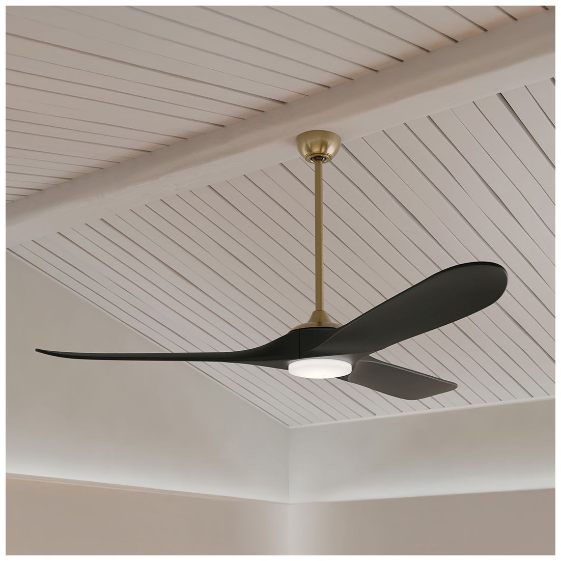 Image 2 Kichler 80 Inch Mylo Ceiling Fan Champagne Bronze Jet Black Wood Blades more views