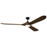 Kichler 80 Inch Mylo Ceiling Fan Satin Black with Aged Walnut Wood Blades