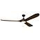 Kichler 80 Inch Mylo Ceiling Fan Satin Black with Aged Walnut Wood Blades