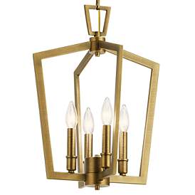 Image3 of Kichler Abbotswell 14" Wide Natural Brass 4-Light Pendant more views