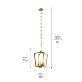 Image5 of Kichler Abbotswell 14" Wide Natural Brass 4-Light Pendant more views