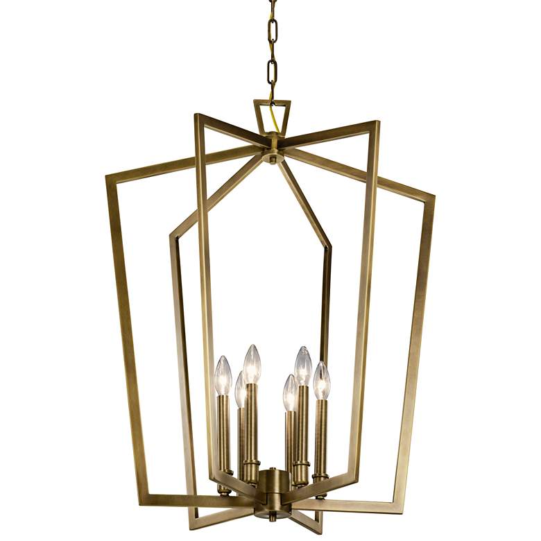 Image 3 Kichler Abbotswell 24 3/4" Natural Brass 6-Light Modern Foyer Pendant more views