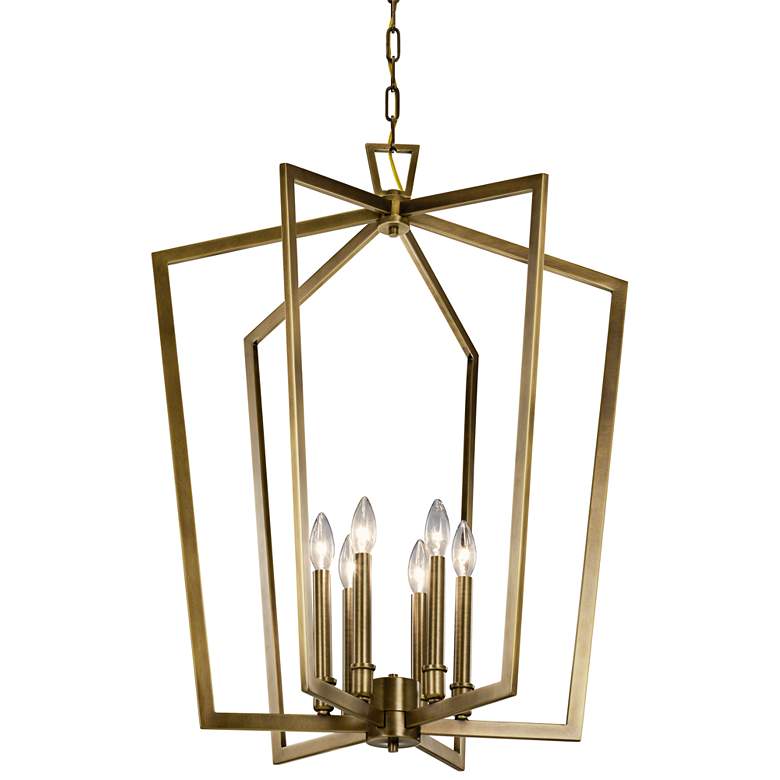 Image 3 Kichler Abbotswell 24 3/4 inch Natural Brass 6-Light Modern Foyer Pendant more views