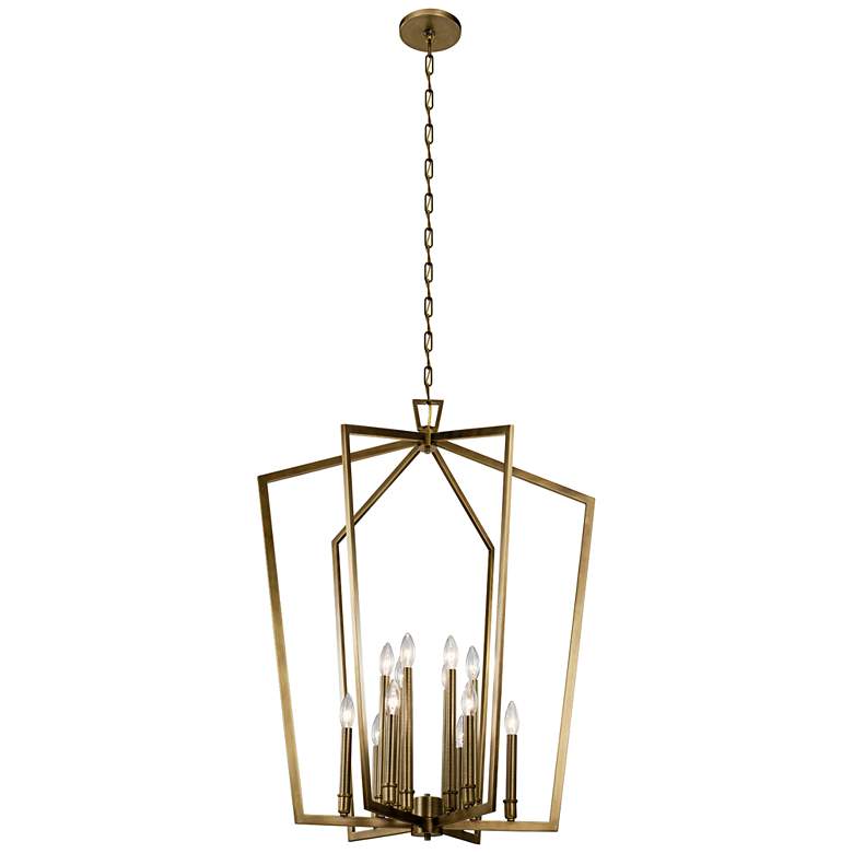 Image 2 Kichler Abbotswell 30" Modern Natural Brass 12-Light Foyer Chandelier