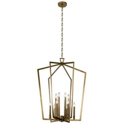 Kichler Abbotswell 30" Modern Natural Brass 12-Light Foyer Chandelier