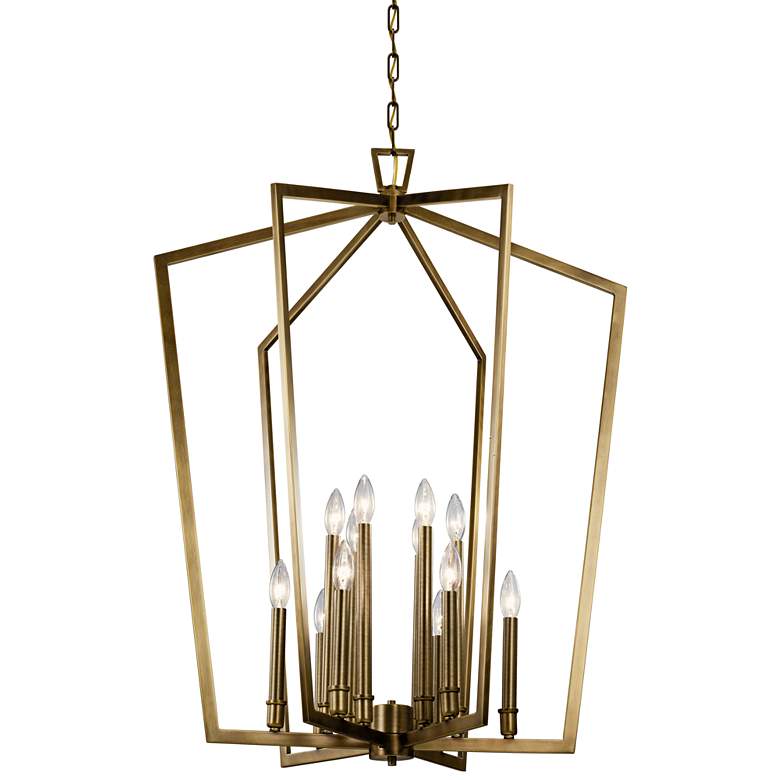 Image 3 Kichler Abbotswell 30" Modern Natural Brass 12-Light Foyer Chandelier more views