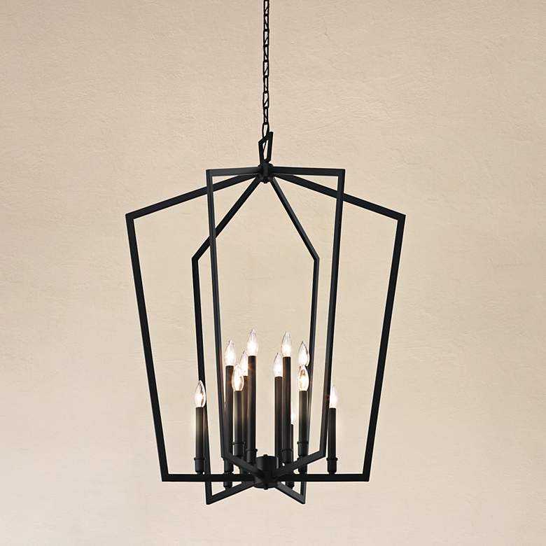 Image 2 Kichler Abbotswell 39 1/4"W Matte Black 12-Light Chandelier