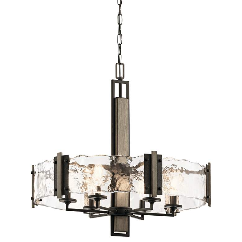 Image 2 Kichler Aberdeen 28 inch Wide 6-Light Olde Bronze Modern Rustic Pendant