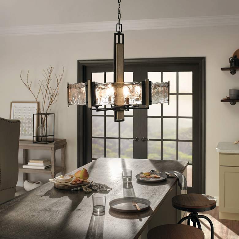 Image 5 Kichler Aberdeen 28 inch Wide 6-Light Olde Bronze Modern Rustic Pendant more views