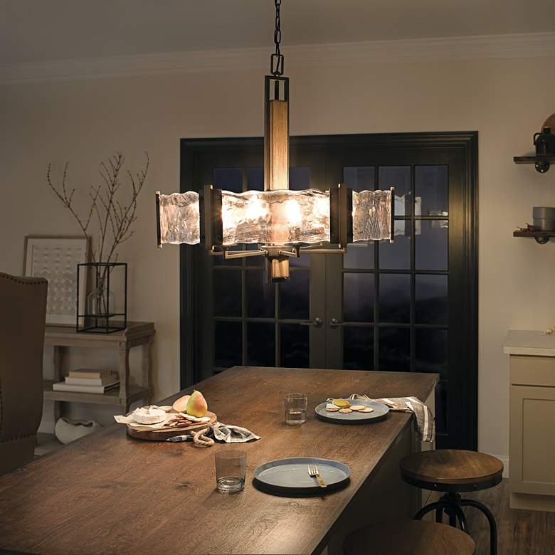 Image 6 Kichler Aberdeen 28 inch Wide 6-Light Olde Bronze Modern Rustic Pendant more views