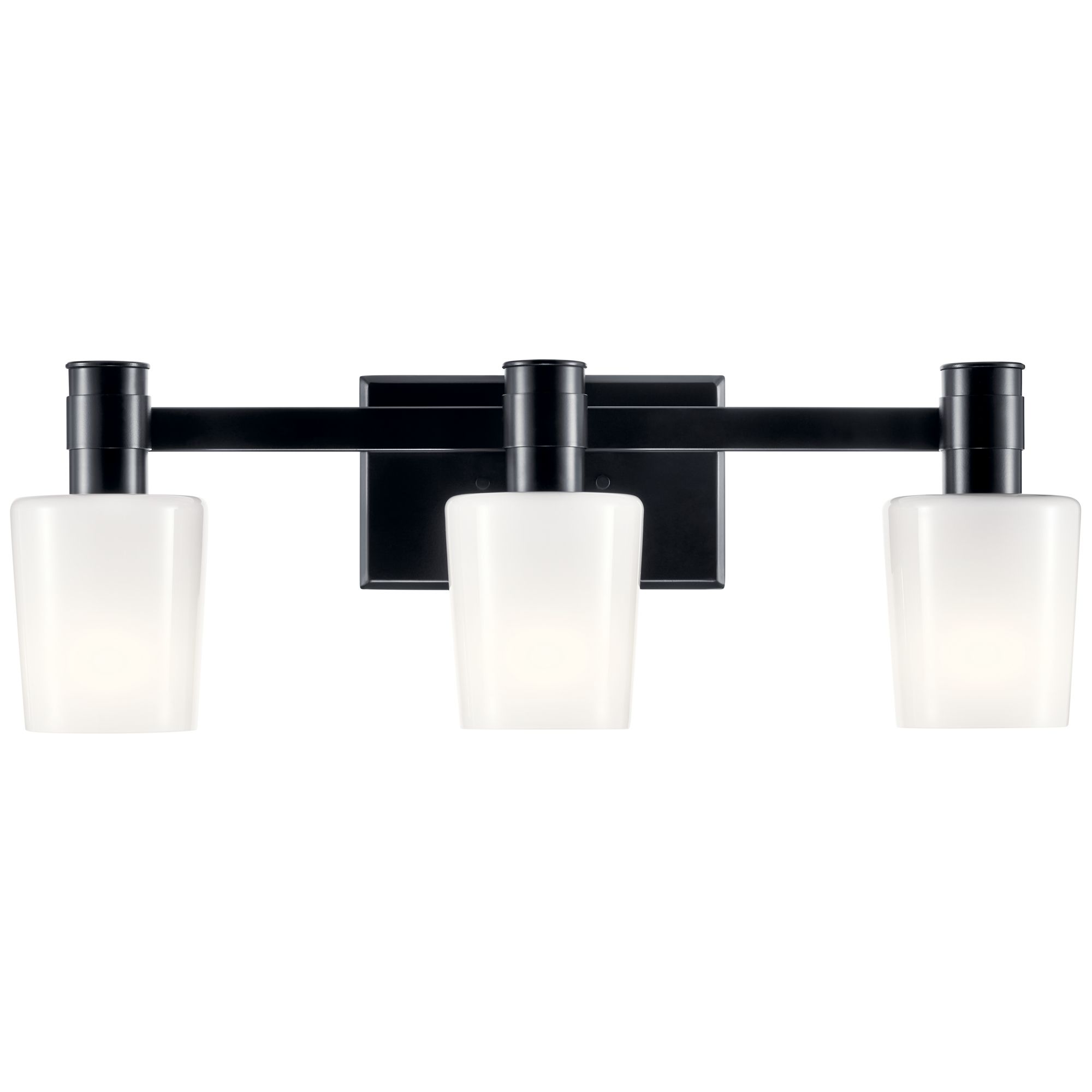 Image 6 Kichler Adani 24" Wide 3-Light Black with White Glass Vanity Light more views