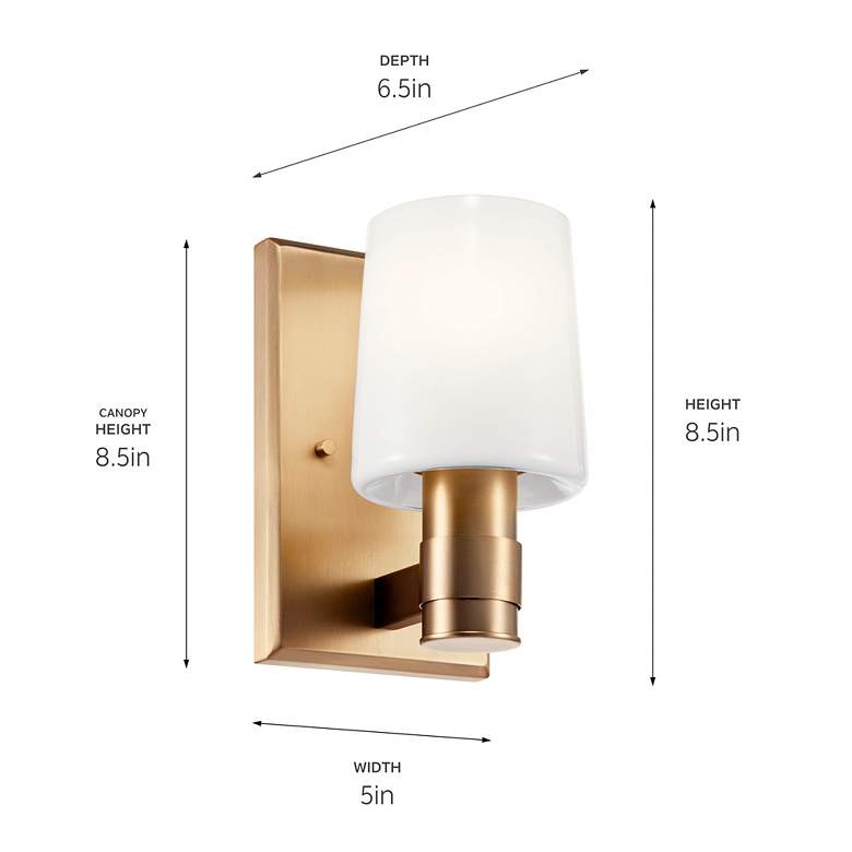 Image 7 Kichler Adani 8 1/2" High Opal Glass Champagne Bronze Wall Sconce more views