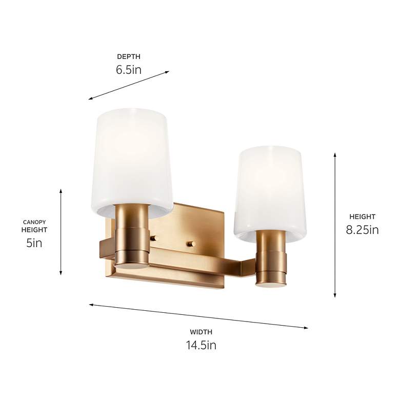 Image 5 Kichler Adani 8 1/4"H Champagne Bronze 2-Light Wall Sconce more views