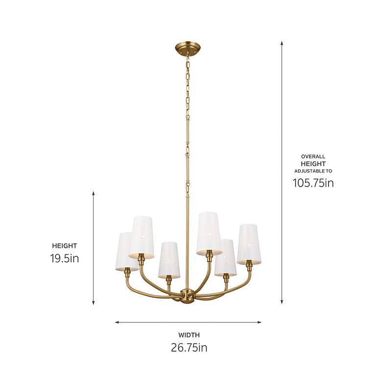 Image 5 Kichler Adeena 26 3/4" Wide Brushed Natural Brass 6-Light Chandelier more views