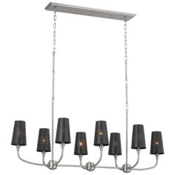 Kichler Adeena 47.3&quot; Wide 8-Light Nickel Linear Chandelier with Shades