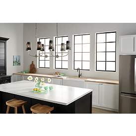 Image5 of Kichler Adeena 47.3" Wide 8-Light Nickel Linear Chandelier with Shades more views
