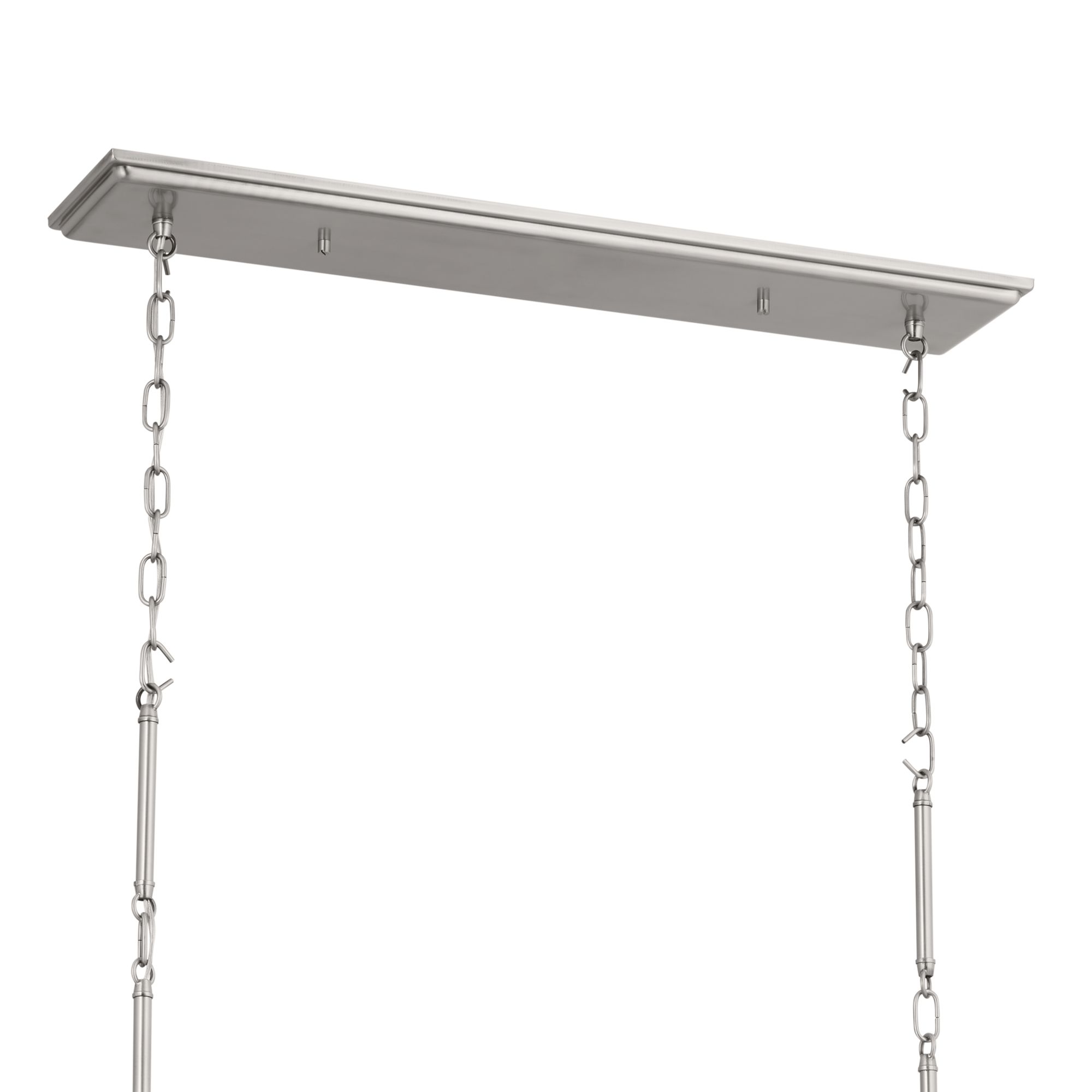 Image 6 Kichler Adeena 47.3" Wide 8-Light Nickel Linear Chandelier with Shades more views