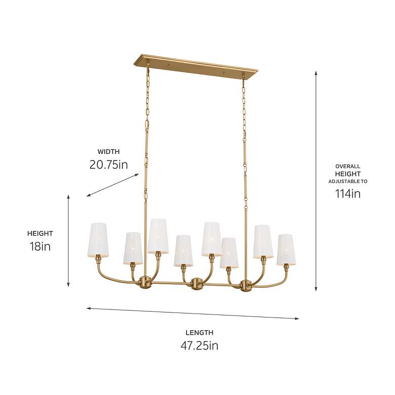 Image 4 Kichler Adeena 47 1/4" Wide Brushed Brass 8-Light Chandelier more views