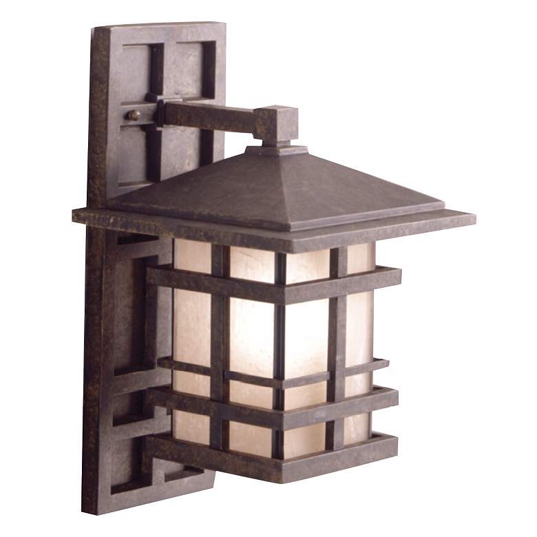 Image 1 Kichler Aged Bronze 16 inch High Outdoor Wall Light