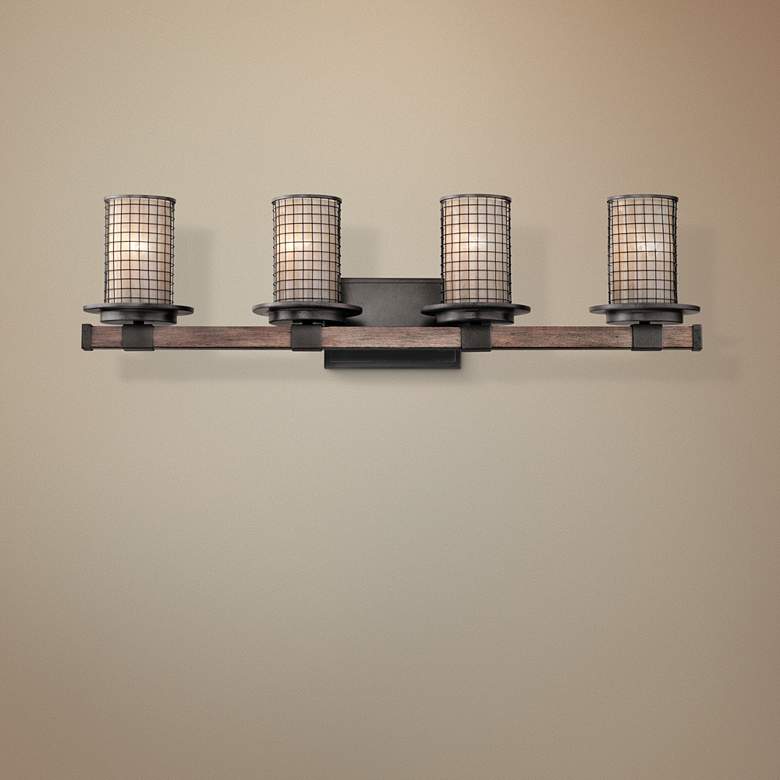 Image 1 Kichler Ahrendale 33 inch Wide Anvil Iron 4-Light Bath Light