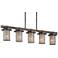 Kichler Ahrendale 40"W Anvil Iron 5-Light Linear Chandelier