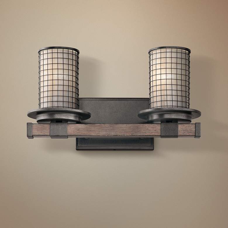 Image 1 Kichler Ahrendale 8 3/4" High Anvil Iron 2-Light Wall Sconce