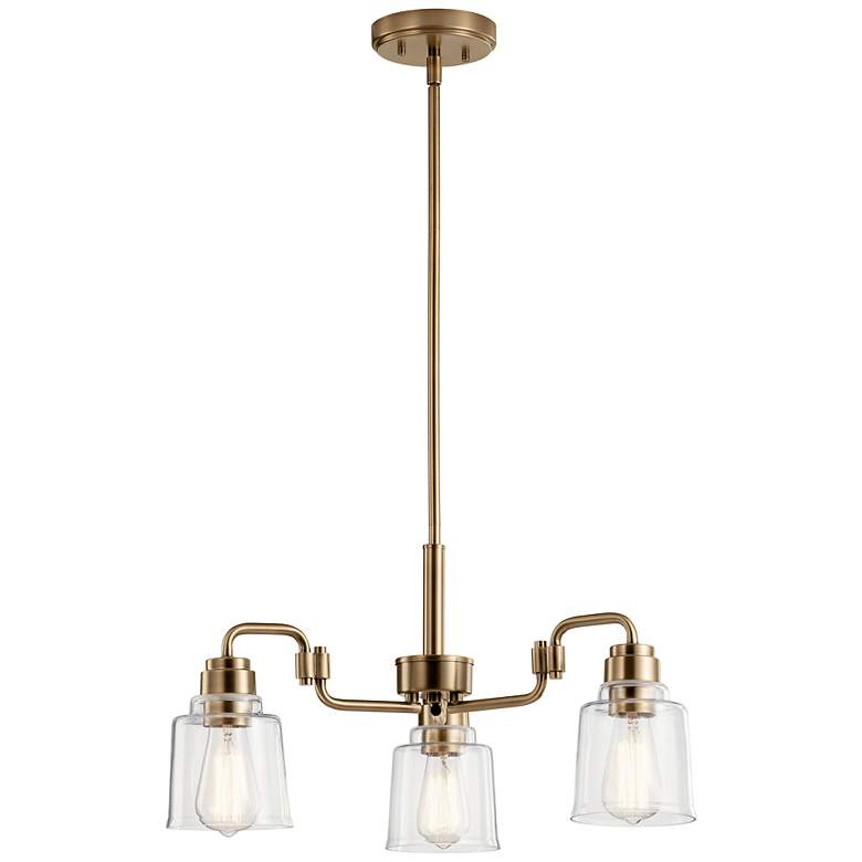 Image 1 Kichler Aivian 22 3/4"W Weathered Brass 3-Light Chandelier