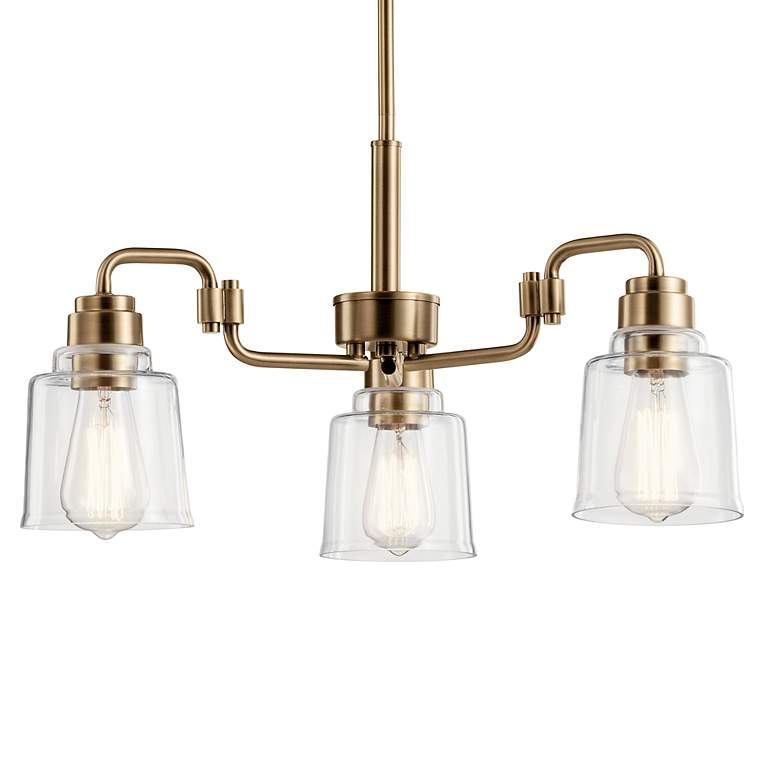 Image 3 Kichler Aivian 22 3/4"W Weathered Brass 3-Light Chandelier more views