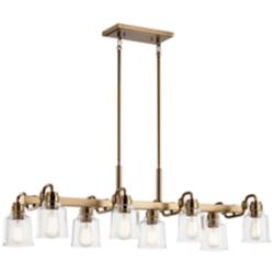 Kichler Aivian 42" Wide 8-Light Weathered Brass Linear Chandelier