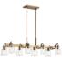 Kichler Aivian 42" Wide 8-Light Weathered Brass Linear Chandelier