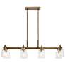 Kichler Aivian 42" Wide 8-Light Weathered Brass Linear Chandelier