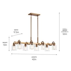 Image5 of Kichler Aivian 42" Wide 8-Light Weathered Brass Linear Chandelier more views