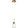 Kichler Aivian 5.3" Wide Clear Glass and Weathered Brass Mini Pendant