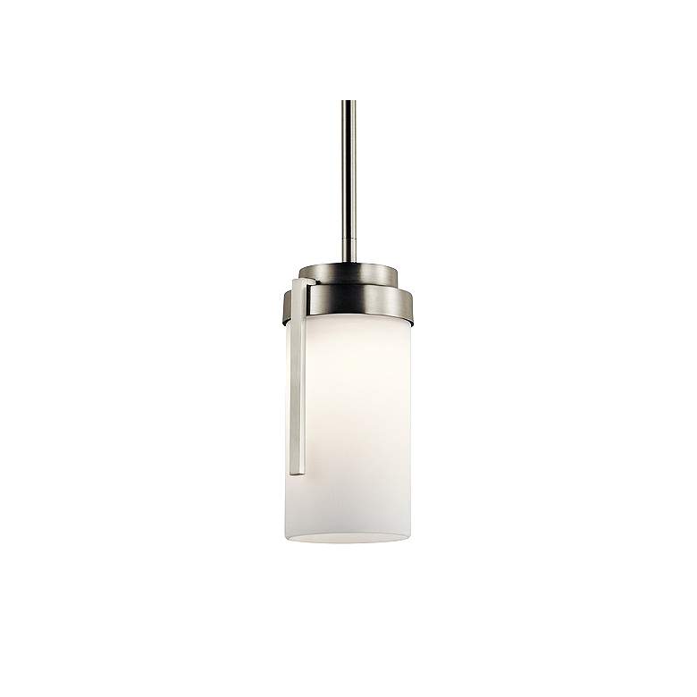 Image 1 Kichler Akai 4 1/2 inch Wide Brushed Nickel LED Mini Pendant