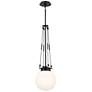 Kichler Albers 10.5 Inch 1 Light Pendant with Opal Glass in Black