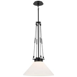 Kichler Albers 18.25 Inch 1 Light Pendant with Opal Glass in Black