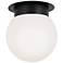 Kichler Albers 8.0 Inch 1 Light Flush mount with Opal Glass in Black