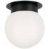 Kichler Albers 8.0 Inch 1 Light Flush mount with Opal Glass in Black