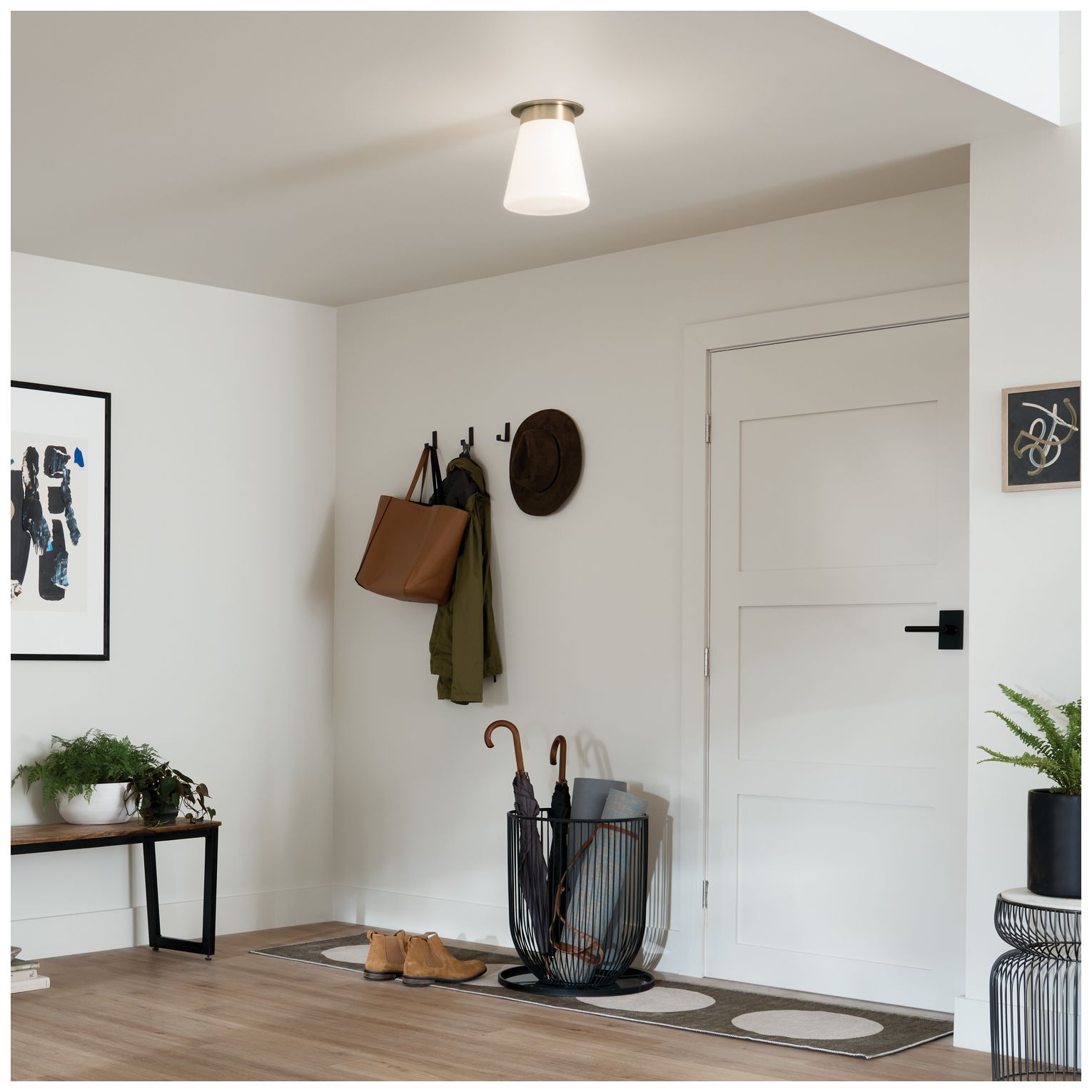 Image 5 Kichler Albers 8.5 Inch 1 Light Flush mount in Champagne Bronze more views