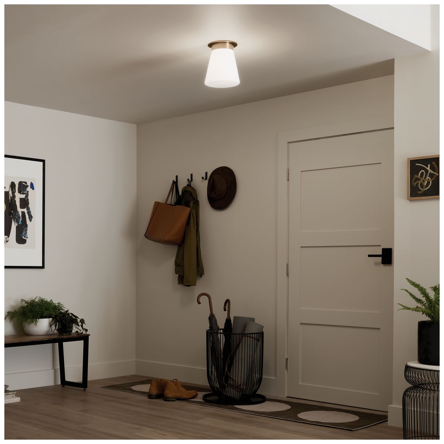 Image 6 Kichler Albers 8.5 Inch 1 Light Flush mount in Champagne Bronze more views