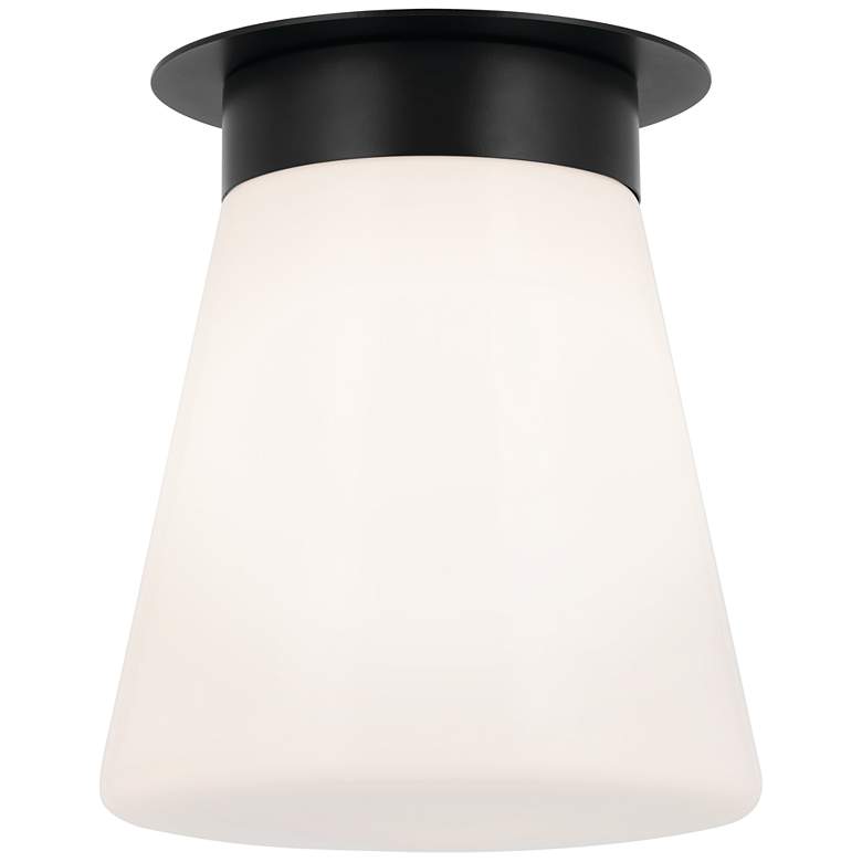 Image 1 Kichler Albers 8.5" Wide 1-Light White Glass Flush Mount Ceiling Light