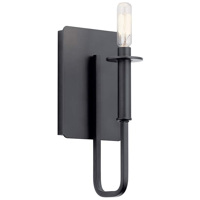 Image 2 Kichler Alden 11 1/2 inchH Black Metal Candle-Style Wall Sconce